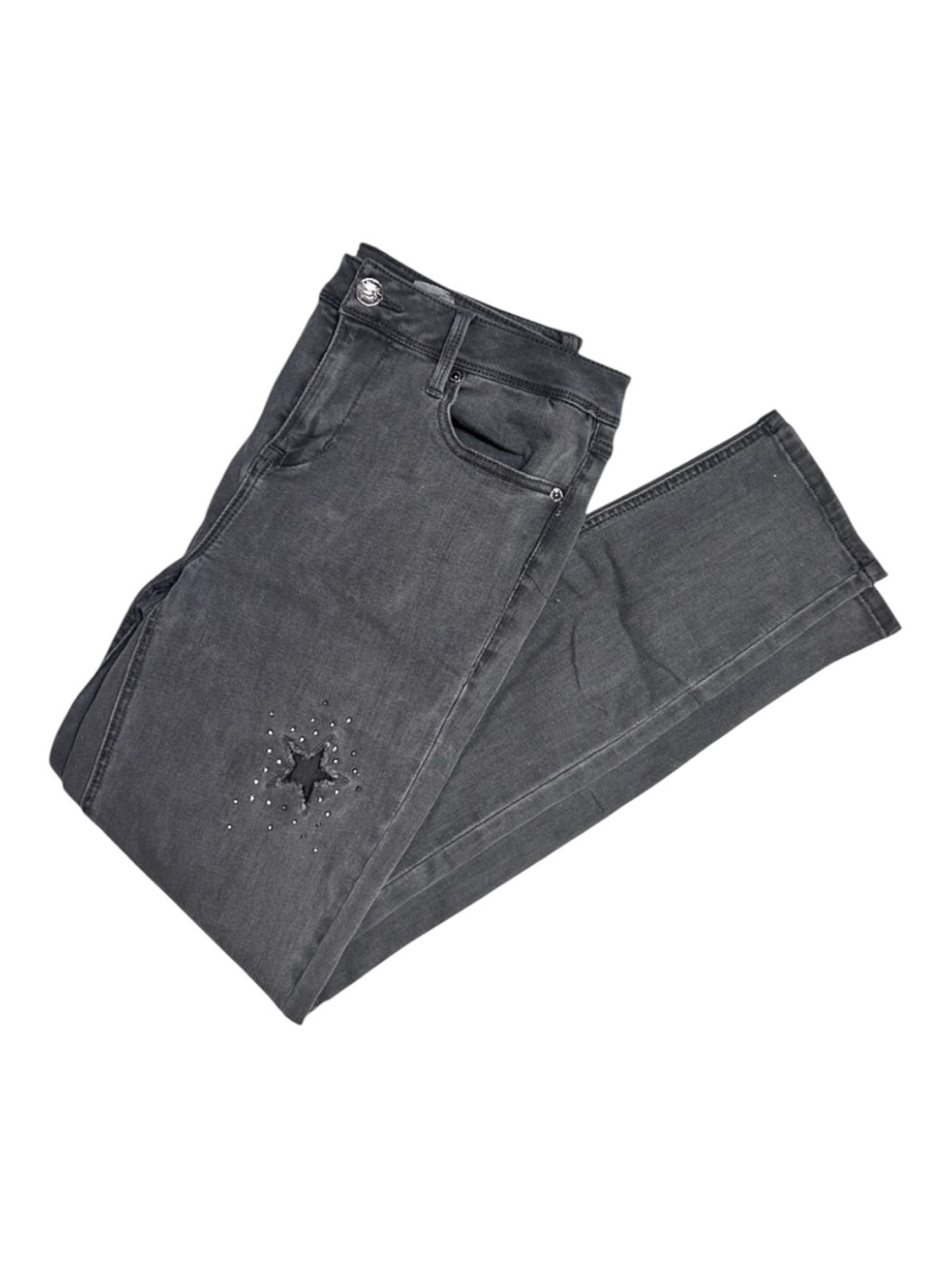 Seven7 Skinny Jeans Gray Distressed Stars Rhinestones Punk Rock Pants